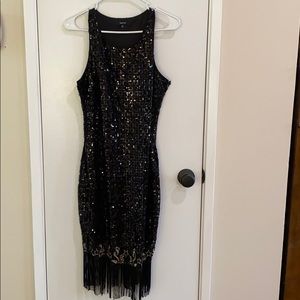 Black flapper vintage dress